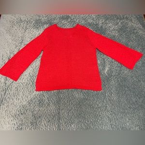 Chico’s Sweater Size XL 16 Red Long Sleeve Loose Knit Pullover